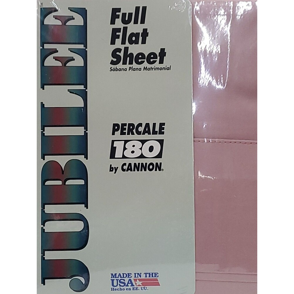 Jubilee Full‎ Flat Sheet - NOS/Percale 180 By Cannon/Made In USA/Bedding/Pink